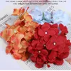 Flojery Silk Hydrangea Heads Artificial Flowers for Home Wedding Decor Colorful Decorative Flower Head DIY Party Arch Background Wall