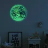Luminous Earth Digital Wall Clock for Home Decor Living Room Bedroom Round Art Quartz Watch Acrylic Fluorescent Decoration Clock 210930