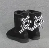 Klasyczna Aus Krótki 3280 Kobiet Buty śniegowe Zebra Stripes Bow Utrzymuj Ciepłe Boot Sheepskin Pluszowe Buty z Karty Dustbag Piękny prezent Najwyższej jakości