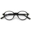 Moda Óculos de sol Quadros de alta qualidade Marca acetato óptico óculos redondos pretos para personalidade feminina moldura de homens e mulheres óculos