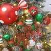 Boże Narodzenie zestaw piłek 6 cm galwanizacja ręcznie malowane plastikowe okrągłe kulkowe musujące choinki wisiorek dekoracja wisiorek 211104