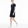 Womens Designer trend Polo Dress Exquisite Embroidery Decoration Womens Casual Summer Dress Lapel Neck A Line p2 high quality