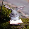 Everyday Collection Bunny Rabbits Resin Miniatures Fairy Garden Ornament Craft Bonsai Home Decor Pasen Day Gift 211105