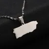 Stainless Steel Puerto Rico Map Pendant Necklaces Trendy Country Maps Women Charm Jewelry