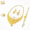 Set di gioielli pakistani per le donne Set di collane / bracciali / orecchini in oro da sposa etiope Accessori per gioielli da sposa africani H1022