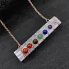 7 Chakra Gips Pendant Lijn Winding Natuursteen Amethyst Kralen Onregelmatige Meditatie Energie Handvat Carneool Crystal Necklace