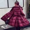 Women's Down Parkas 2022 Winter Coat Women Cotton Jacket Fashion Jackets tjocka varma mid-långa smala kvinnliga bågar x49