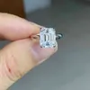 MEISIDIAN D VVS1 Изумрудный вырез 4 Moissanite Diamond S925 Щепка Женщины Обручальное кольцо