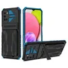 الحالات الفتحة من الدرجة العسكرية Slide Wallet Slot Case Armor Strackproof Stand for Samsung S23 Ultra Plus A04 A04E A04E A14 A24 A34 A54 A13 A23 A33 A53 A73 A12 A22 A32 A52 A72 A03 A03 A03 A03