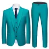 (Blazer + Hose + Weste) 2021 High-End-Custom-Business-Prom-Anzug für Herren, lässige Hochzeit, Smokingkleid, 3-teiliger Herrenanzug X0909