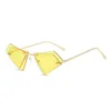 new triangle Rimls Sunglass Men Women 2021 Fashion Shad UV400 Vintage Glass