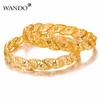 Wando 1pcs Gold Color Ethiopian Arab Flower Wedding Bangles&bracelet for Women Dubai Bracelet Jewelry Party Gold Accessories B12 Q0719