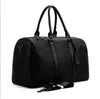 Factory whole men bag hand-woven black handbags classic woven leather travel bags outdoor travels fitness leathers handbag251B