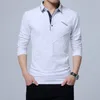 Mäns Pikétröja Höstknapp Märke Male Långärmad Polo Shirt Casual Male Shirt Dress Polo Shirts Plus Size 3XL 4XL 5XL 210707
