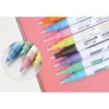 8pcs / set double lignes contour couleur art marqueurs hors ligne stylo papeterie surligneur bricolage scrapbooking balle journal graffiti poste 210226