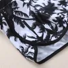 Sexy Women Crop Top High Waist Shorts Floral Bikini Set Beach Swimwear Swimsuit Soft&Comfortable Backless Design With Steel Ring 210702