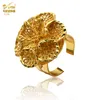 Anéis de casamento anel redimensionável para mulher etíope 24k ouro preenchido grande flor oca moda africana festa nupcial esposa jóias9166374