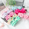 Cosmetic Headband Women Fleece Face Wash Hairband Bow Makeup Hair Band Coral Velvet Sports Shower Headband Striped Hair Accessorie2939337