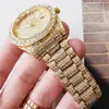 2021 Business Herren Diamantuhr männliche Designer Uhren Runder volle Diamant Ring Römische Zifferalstunde Mark Euro Out Uhren