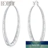 Silver Round DOTEFFIL 925 Sterling Circle Hoop Earring For Woman Fashion Party Wedding Engagement Party Jewelry Factory price expert design Quality