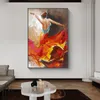 Soyut Duvar Sanatı Resimleri Sıcak Flamenko Dansçı Parlak Renk Yağ Tarzı Tuval Boyama Oturma Odası için Cuadros Ev Dekor Poster