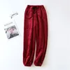 Women's Sleepwear Women Autumn Winter Pajama Loose Trousers Casual Flannel Fleece Warm Sleep Bottoms With Side Pockets White Grey Black Red