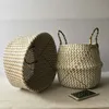 Składany Handmade Seagrass Doniczka Magazyn Wiklinowy Kosz Rattan Słoma Strona główna Ogród Wave Wzór Sadzarka Doniczki Pralnia Kosz 210922