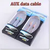 Car Aux Cord 1m Nylon Jack Audio Cable 3.5 mm to 3.5mm Aux Cable Male to Male Cloth Audio Aux Cable Gold Plug for iphone speaker