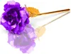 인공 장미 플라스틱 꽃, 보라색 장미 꽃 선물 24K 골드 로즈 선물 상자