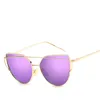 Mode Damen Cat Eye Sunglasses Frauen Männer Marke Designer Rose Gold Doppelbalken Spiegel Sonnenbrille Für Frau Gafas de Sol