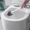 Siliconen toiletborstel met lange houderhandgreep zachte borstelsels badkamer reinigingsset wand gemonteerde vloer staande toilet kom borstel 200923