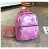Backpack Style Zilver Roze Mode Laser Rugzak Vrouwen Meisjes Tas Holografische Kleine Size Voor
