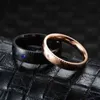 Anillo de pareja de acero inoxidable SIZZZ, anillos de citas de boda de Color dorado y negro de 4mm y 6mm de ancho para mujeres y hombres, regalo de joyería G1125