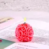 Chuangge Handmade świeczki DIY Silikonowe Formy 3D Rose Ball Aromatherapy Wax Gypsum Formy Formularz Świece Wykonanie Materiały Y211229