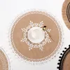 Maty podkładki tkane bawełna i pościel jadalnia stół podkładka izolacja rekwizyty domowe dekoracja poduszka filiżanka kawy mata