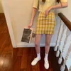 Gonne 2021 Summer Harajuku Plaid Pencil Womens Fairy vita alta Mini coreano Streetwear Vintage Sexy Sweet Lady Skirt