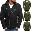Mens Solid Colors Jacket Fashion Korean Version Big Collar Diagonal Zipper Jersey Slim Outerwear Spring Male Thin Style Casual England Coats
