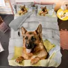 Euro Size Pet Dog Bedding Set German Shepherd Animal Duvet Cover 2 / 3PCS sängkläder kuddecase Quilt Conterter täcker 210309