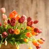 10 sztuk sztucznych prawdziwych tulipanów dotykowych, bukiet symulacyjny do domu i biura, fałszywy kwiat, dekoracja ślubna, dekoracja ogrodowa Y0728