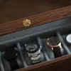 Watch Boxes Case Luxury Деревянный Держатель Дисплей Дисплей Ящик Организатор Ретро Шкатулка Твердые Древесины Прозрачное стекло 5 Эпитопы Часы Чехол