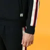웨빙 트리밍 후드 티 남성 패션 조깅 체육관 스웨트 셔츠 플러스 가을 겨울 새로운 두꺼운 트랙 슈트 lj201027