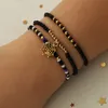 3pcs/set Beaded Strands Charm Bracelets Jewelry Alloy Enamel Pumpkin Bat Spider Web Gold Bracelet Bangeles For Women Halloween Party Gift