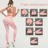 Match verschillende combinatie naadloze rits yoga set gym slijtage fitness kleding vrouwelijke sport top leggings pak 210802