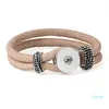 Fashion Crocodile PU Leather Metal Diy 18mm Snap Button Interchangeable Bangle Bracelet Unisex Jewelry