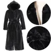 Lange Mit Kapuze Nerz Pelz Mäntel Frauen Herbst Winter Warme Pelz Mäntel Mit Gürtel Frau Schwarz Casual Lose Faux Pelz Mantel damen Jacke