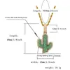 TopGrillz Oced Out Out Кактус кулон ожерелье новейший AAA зеленый кубический циркон мужские прелести ожерелье мода растение хип хмель ювелирные изделия X0509