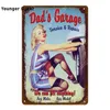 Retro Vintage Home Decor Garage Metal Signs Pin Up Girl Poster Car Motorcykelplan Flygplan med sexig Lady Wall Sticker YI05011156490