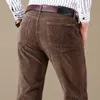 Erkekler Vintage Kış Kadife Ince 6 Renk Rahat Elbise Takım Elbise Pantolon Moda Iş Marka Giysileri Kot Pantolon Artı Boyutu 40 210716