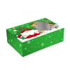 Christmas Gift Boxes Clear Window Kraft Paper Package Bag Candy Cookies Box Creative Party Favor Supplies Decorations CGY120