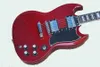 Factory Custom SG Dark Red Electric Guitar Mahogany Body Rosewood Fingerboard 2 Pickups with Chrome Hardware High Quality